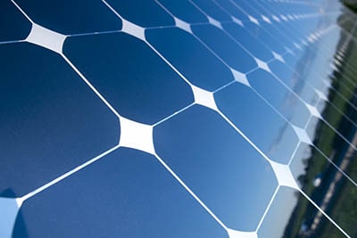 A closeup of a solar panel