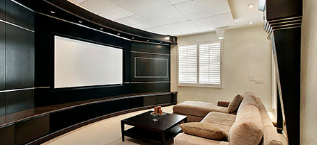 Projector lights surround sound and wiring installed for a home theatre