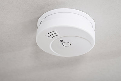 Smoke detector installed on ceiling