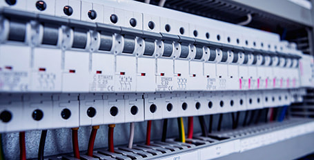 Zoomed in image of new electrical switchboard